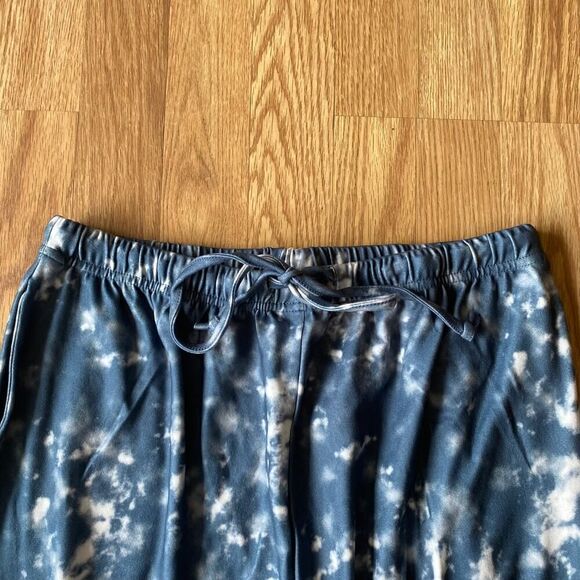 2 Piece Tie Dye Short Sleeve Long Pants Lounge Set Blue Gray Large - Picture 7 of 12